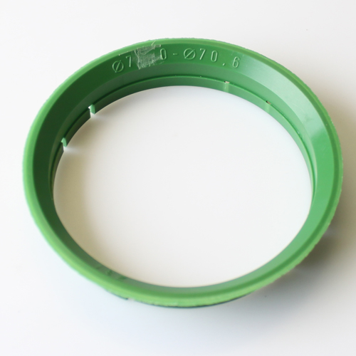 Středící kroužek 72,5 / 70,6 plast, zelená, přesah kužele 6mm