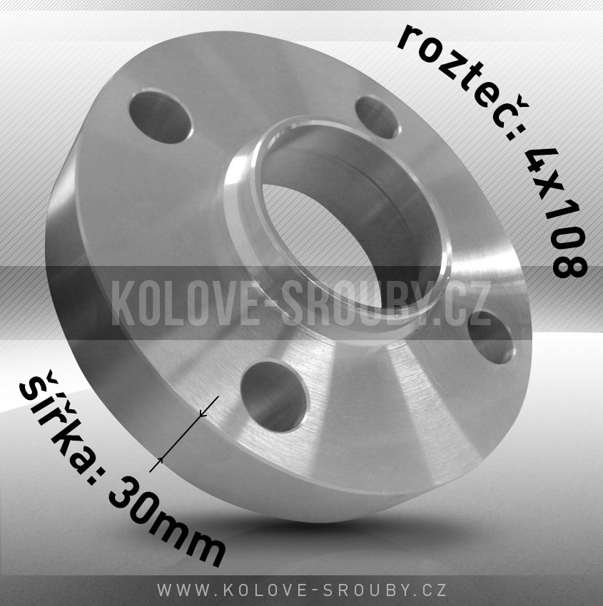 Rozšiřovací podložka, šíře 30mm, rozteč 4x108 - průchozí, 1ks 