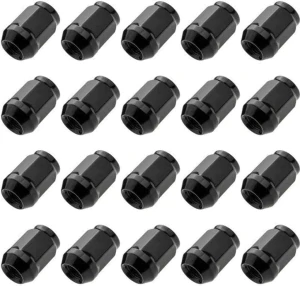 20x Matice na kola M12x1,5 černá, kužel zavřená, klíč 19, Bimecc