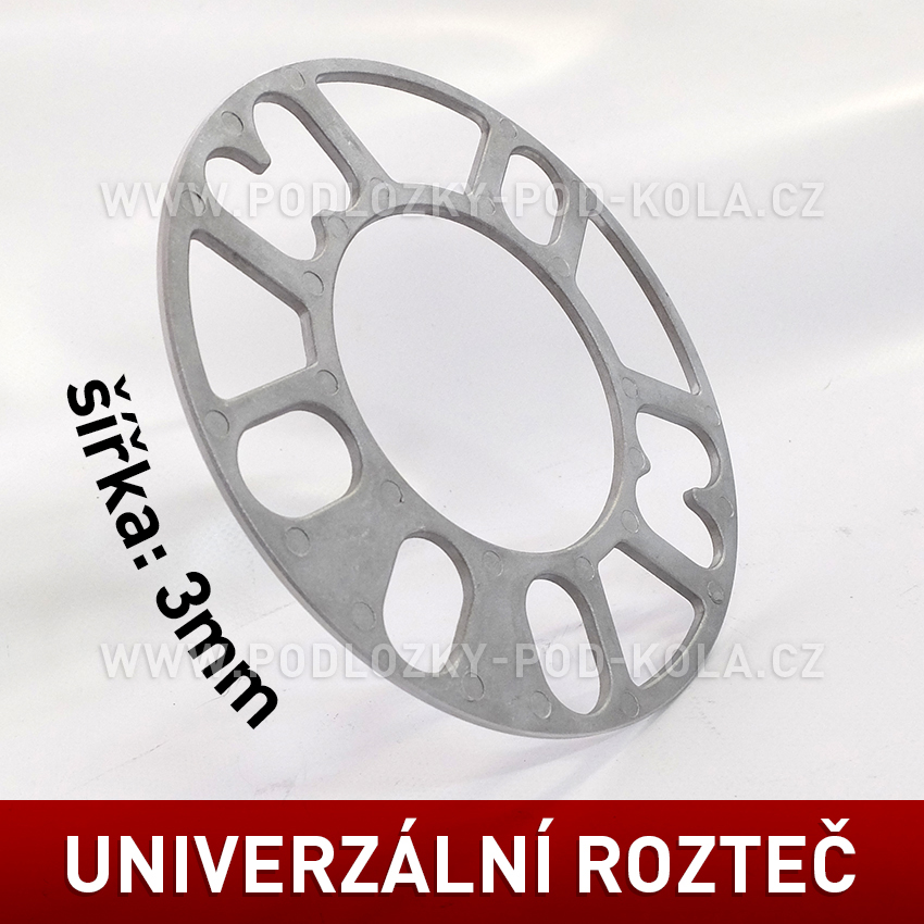 Rozšiřovací podložka univerzální, šíře 3mm, rozteč variabilní - průchozí, 1ks