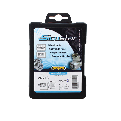 Pojistné šrouby SICUSTAR M14x1,25x43 kužel, klíč 17
