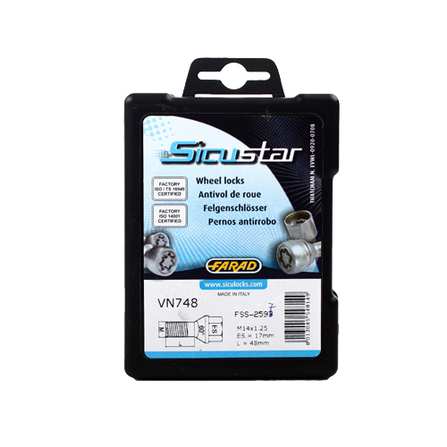 Pojistné šrouby SICUSTAR M14x1,25x48 kužel, klíč 17
