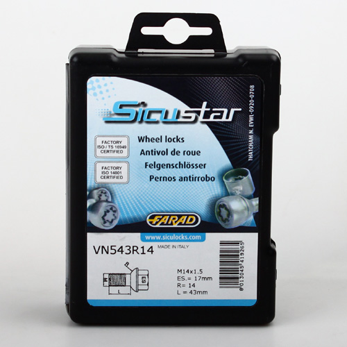 Pojistné šrouby SICUSTAR M14x1,5x43 koule - R14, klíč 17