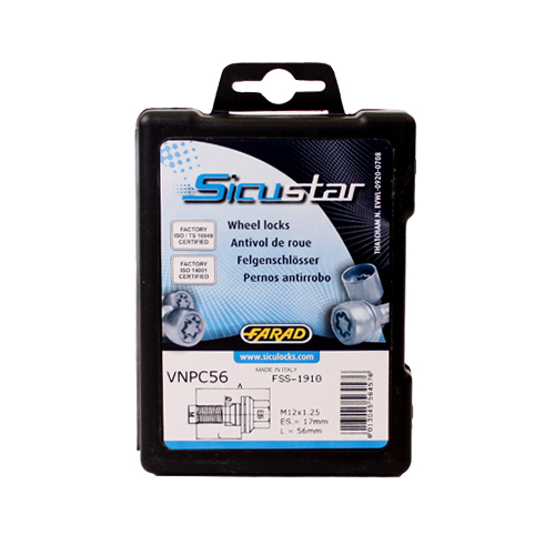 Pojistné šrouby SICUSTAR M12x1,25x56 plochá + podložka, klíč 17