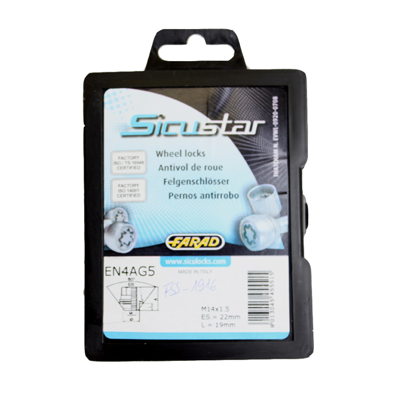 Pojistné matice SICUSTAR M14x1,5 plochá + podložka, klíč 22